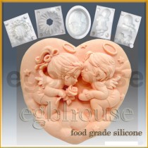 Angel Heart Couple- Detail of high relief sculpture - Food grade