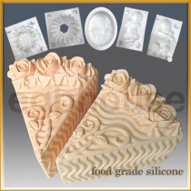 Cake Slice - Rose Icing - Detail of high relief sculpture - Food grade