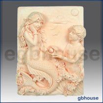 Mermaid Couple - Detail of High Relief Sculpture