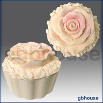 Cup Cake with Rose Icing - 3D Soap and Candle Mold