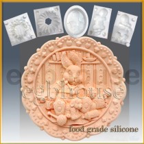 Country Bunny Toyland - Boy - Detail of high relief sculpture - Food grade