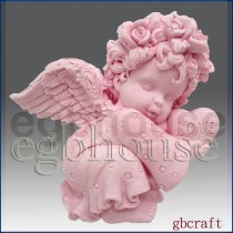 Valentine Angel Girl - Detail of high relief sculpture