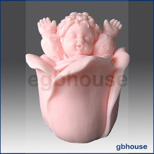Rose Baby Angel -Girl - 3D Soap and Candle Mold
